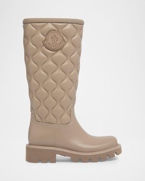 Moncler Kickstream Quilted Mid-Calf Boots - Brown