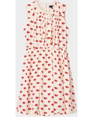 Marc Jacobs Lips Pleated Midi Dress - Red
