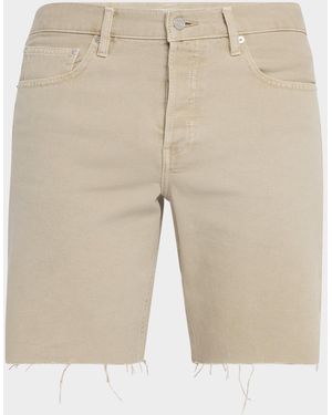 FRAME Apos;S Relaxed Raw Hem Shorts - Natural