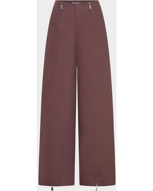 Nicholas Amalia Wide-Leg Zipper Pants - Purple
