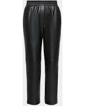 Tahari Madelyn Tapered Vegan Leather Pants - Black