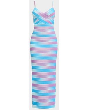 Hervé Léger The Cara Ombré Stripe Gown - Blue