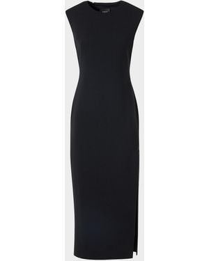 Akris Wool-Blend Zipped-Slit Sheath Dress - Blue