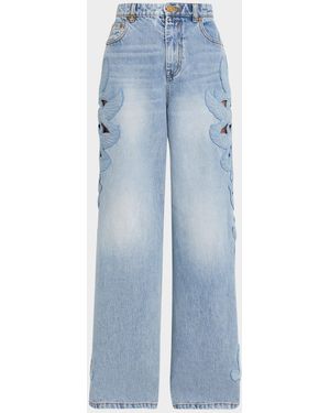 Zimmermann Alchemy Appliqué Relaxed Flare Jeans - Blue