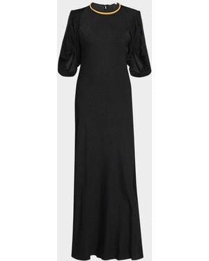 The Row Cedric Tubular Cold-Shoulder Maxi Dress - Black