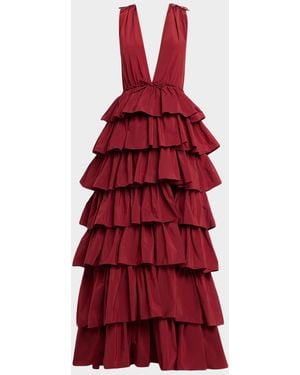 AKNVAS Henriette Ruffle Gown - Red