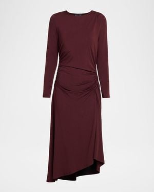 Veronica Beard Theodora Ruched Midi Dress - Purple