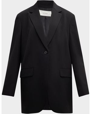 The Row Oversized Single-Breasted Wool Jacket - Black