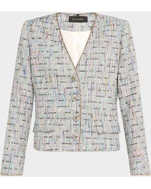 Kobi Halperin Lily Metallic-Trim Tweed Jacket - Gray