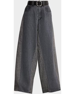 Sea Eleni Belted Combo Jeans - Gray