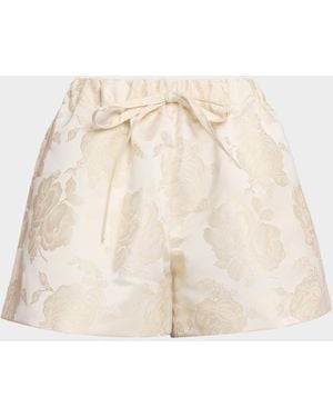 Simone Rocha Rose Jacquard Pull-On Shorts - Natural