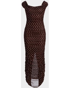 Black Halo Evangeline Polka Dot Maxi Dress - Purple