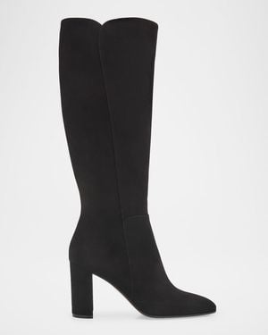 Gianvito Rossi 85Mm Suede Knee-High Boots - Black