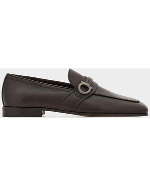 Ferragamo Apos;S Side-Gancio Leather Loafers - Black