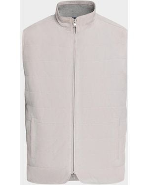Peter Millar Apos;S Featherweight-Lined Suede Vest - White