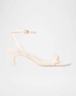 Jonathan Simkhai Hannah Leather Kitten-Heel Sandals - Natural