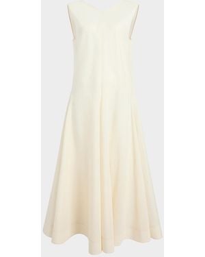 KHAITE Mellie Open-Back Sleeveless A-Line Maxi Dress - White