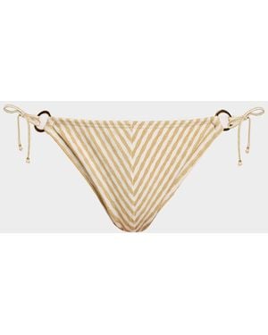 Shoshanna Mitered Striped Triangle Bikini Top - Natural