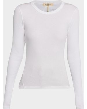 Rag & Bone The Essential Ribbed Long-Sleeve Tee - White