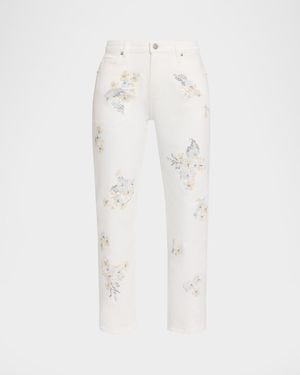Libertine Porcelain Garden Boyfriend Jeans - White