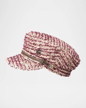 Maison Michel New Abby Tweed Newsboy Cap - Red
