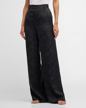 FRAME x Ritz Paris Floral Silk Pants - Black