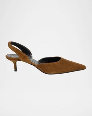 STAUD 40Mm Sebastian Suede Slingback Pumps - Brown