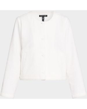 Eileen Fisher Quilted Organic Cotton Jacquard Jacket - White