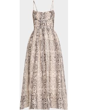 Cara Cara Alba Floral Midi Dress - Natural