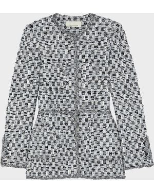 LIBEROWE Diya Metallic Tweed Single-Breasted Jacket - Gray