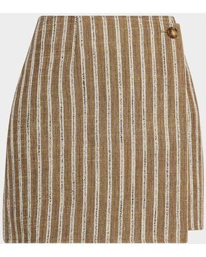 Ulla Johnson Doria Stripe Mini Wrap Skirt - Natural