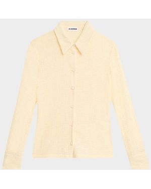Jil Sander Openwork Cotton Knit Shirt - Natural
