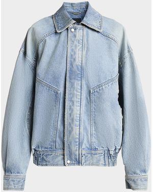 Saint Laurent Oversized Denim Zip Shirt Jacket - Blue