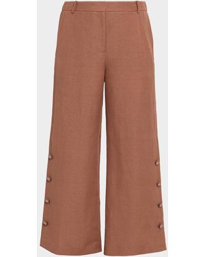 Kobi Halperin Remi Cropped Linen Pants - Brown
