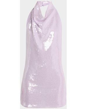 retroféte Avenya Sequined Halter Mini Dress - Pink