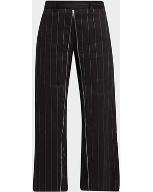 R13 Front Zip Cropped Pants - Black
