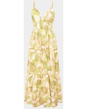 MISA Los Angles Cintra Abstract Maxi Dress - Metallic