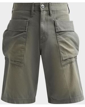 G-Star High Pocket Sun-Faded Cotton Shorts - Gray