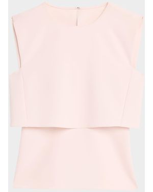 Prabal Gurung Fold Layered Crepe Sleeveless Top - Pink