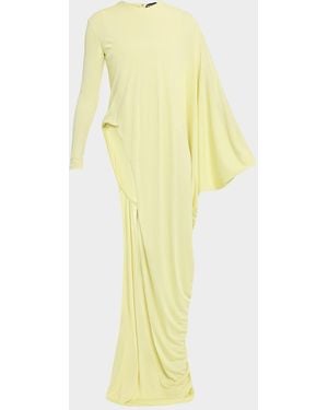 Tom Ford Draped Cutout Long-Sleeve Gown - Yellow