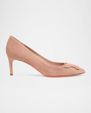Santoni Sibille 85Mm Suede Pumps - Pink