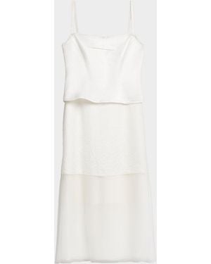Jason Wu Sleeveless Washed Twill Layered Midi Dress - White