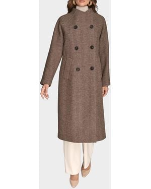 Vilebrequin Cocoon Double-Breasted Wool-Blend Coat - Brown