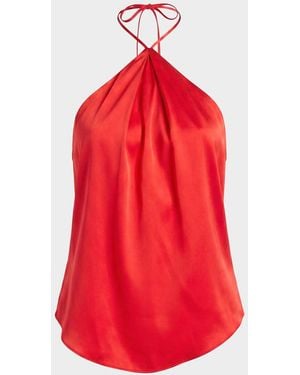 SER.O.YA Beckham Satin Tank Top - Red