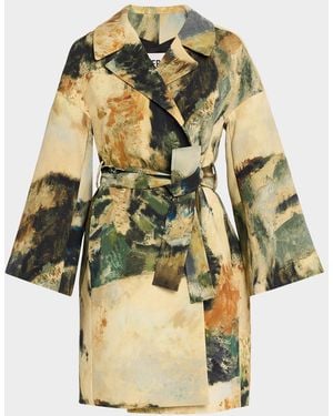 Libertine Modernist Lands Silk Vienna Wrap Coat - Metallic
