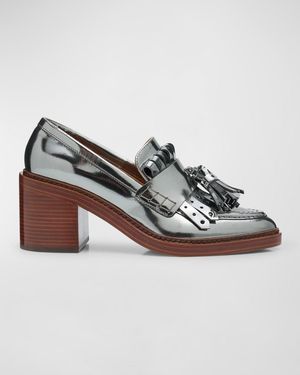 Ulla Johnson Fiona Metallic Kiltie Tassel Loafers - Brown