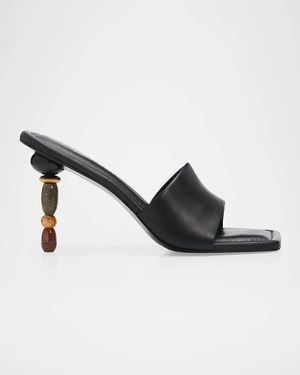 Cult Gaia 100Mm Mahina Beaded Mule Sandals - Black