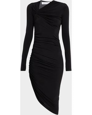 Prabal Gurung Asymmetric Twisted Shoulder Midi Dress - Blue