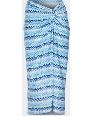 Ramy Brook Chevron Xana Skirt - Blue