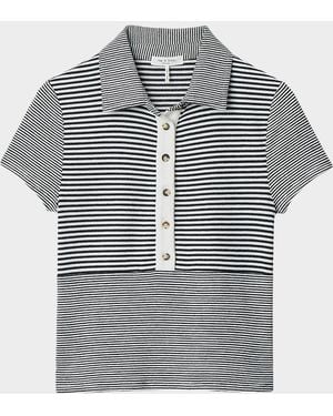 Rag & Bone The Knit Button-Front Top - Gray